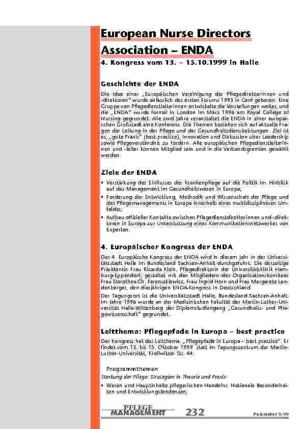 European Nurse Directors Association – ENDA