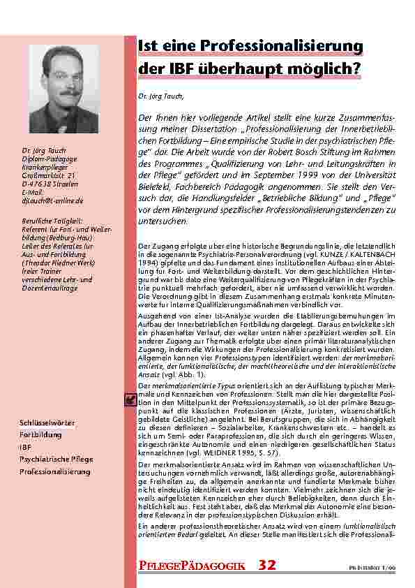 Ist eine Professionalisierung der IBF überhaupt möglich?