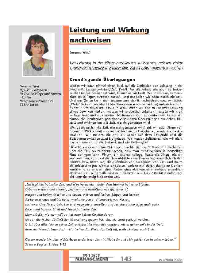 Leistung und Wirkung nachweisen