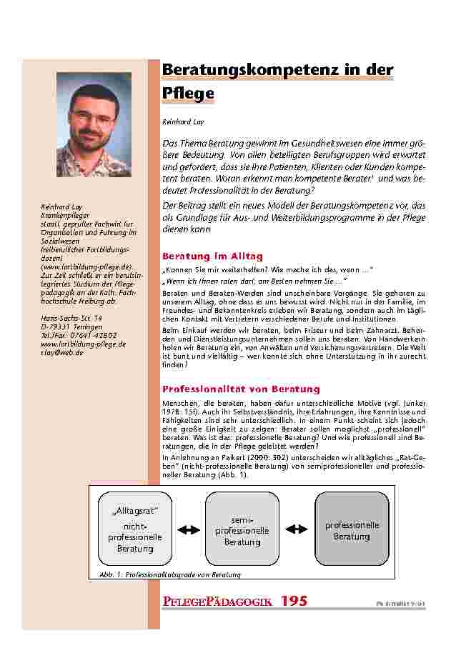 Beratungskompetenz in der Pflege