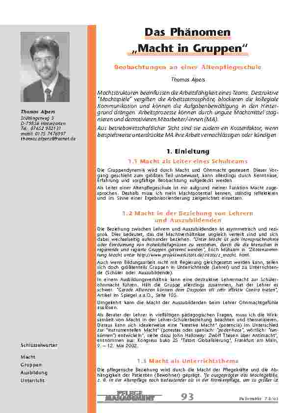 Das Phänomen„Macht in Gruppen“