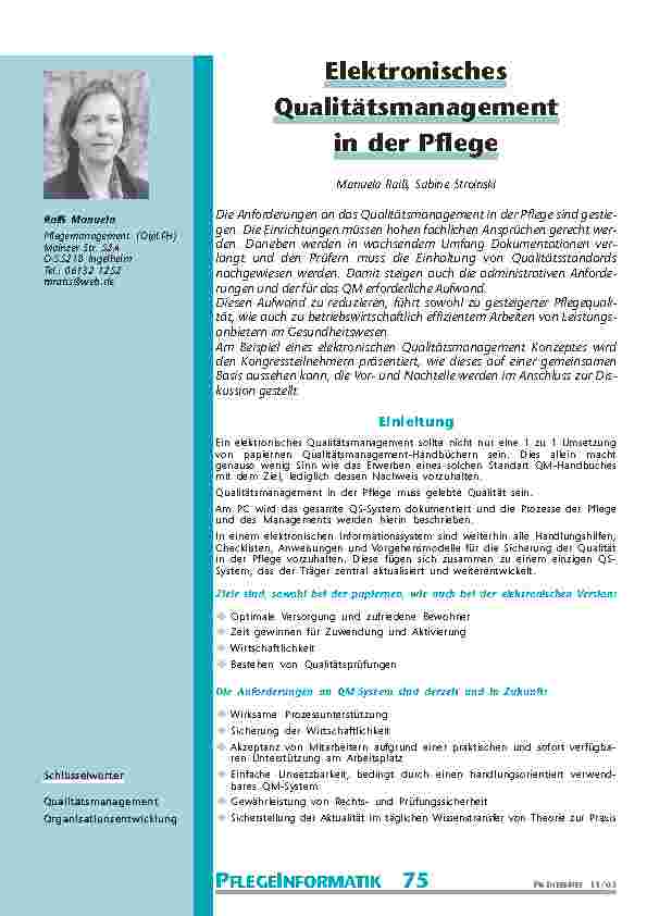 ElektronischesQualitätsmanagementin der Pflege