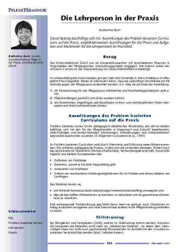 Die Lehrperson in der Praxis