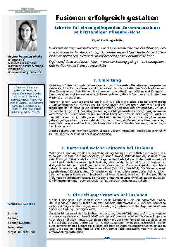 Fusionen erfolgreich gestalten