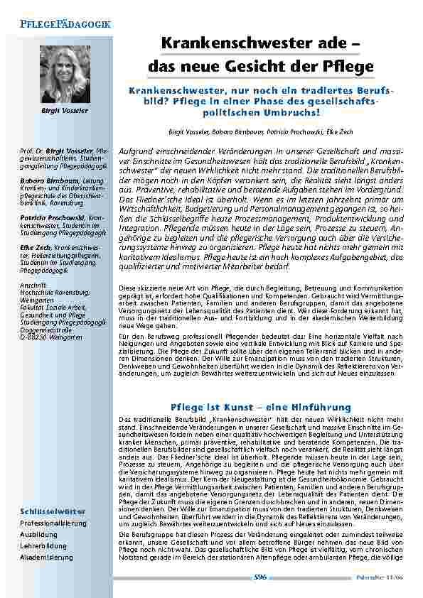 Krankenschwester ade –das neue Gesicht der Pflege
