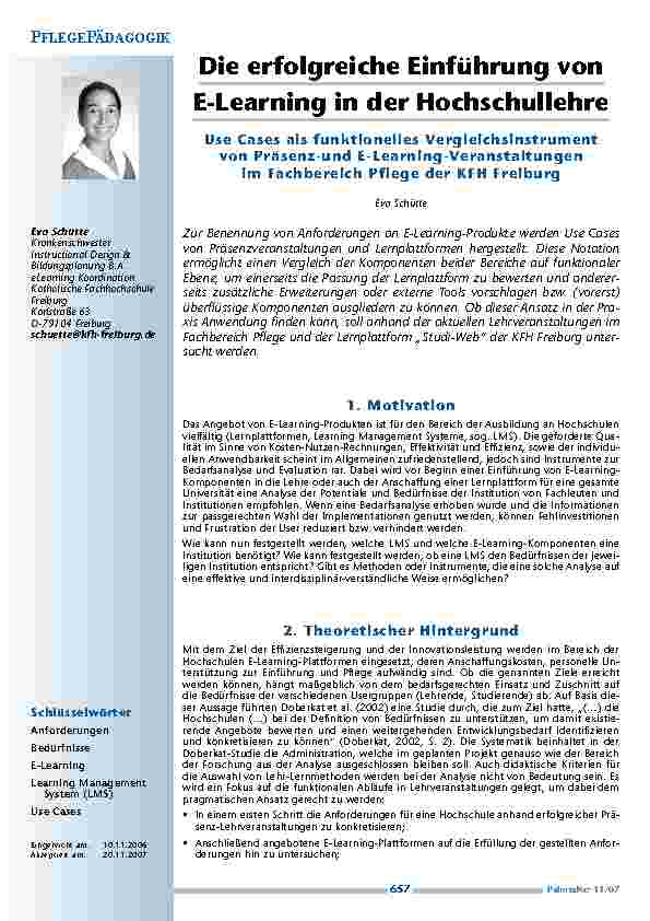 Die erfolgreiche Einführung von E-Learning in der Hochschullehre