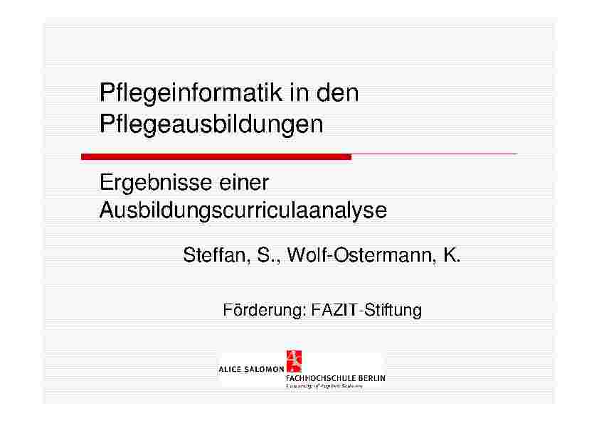 Pflegeinformatik in den Pflegeausbildungen – Ergebnisse einer Ausbildungscurriculaanalyse