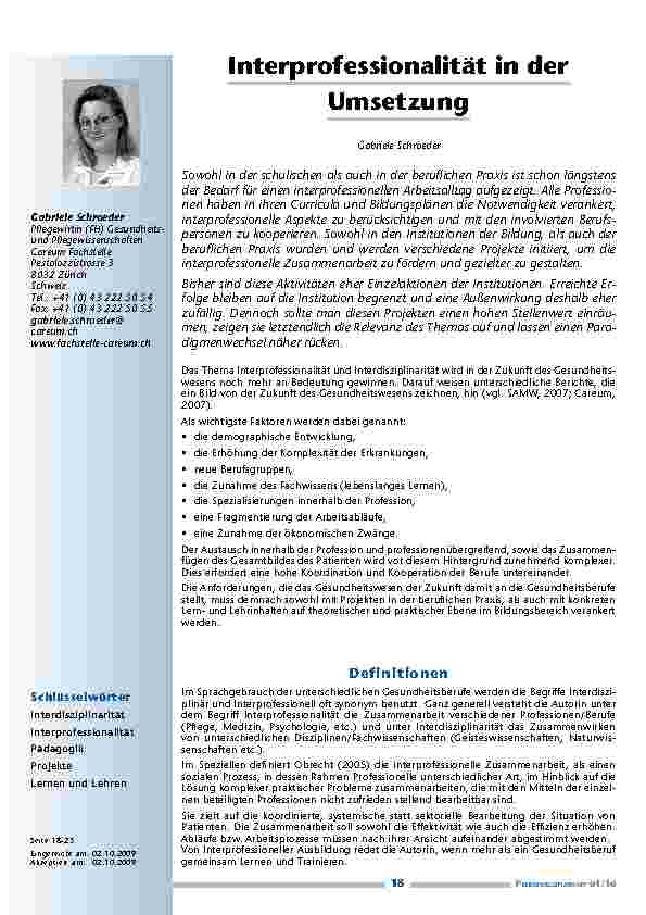 [doc_200105] Interprofessionalität in der Umsetzung