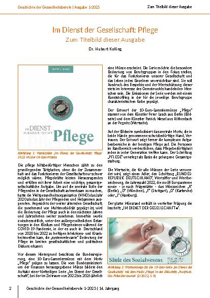 Im Dienst der Gesellschaft: Pflege Zum Titelbild dieser Ausgabe