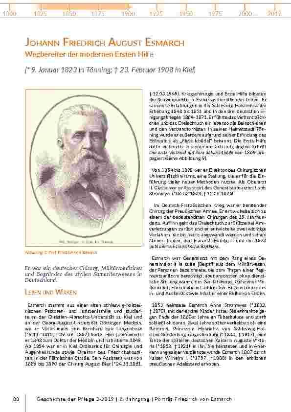 Johann Friedrich August Esmarch: Wegbereiter der modernen Ersten Hilfe