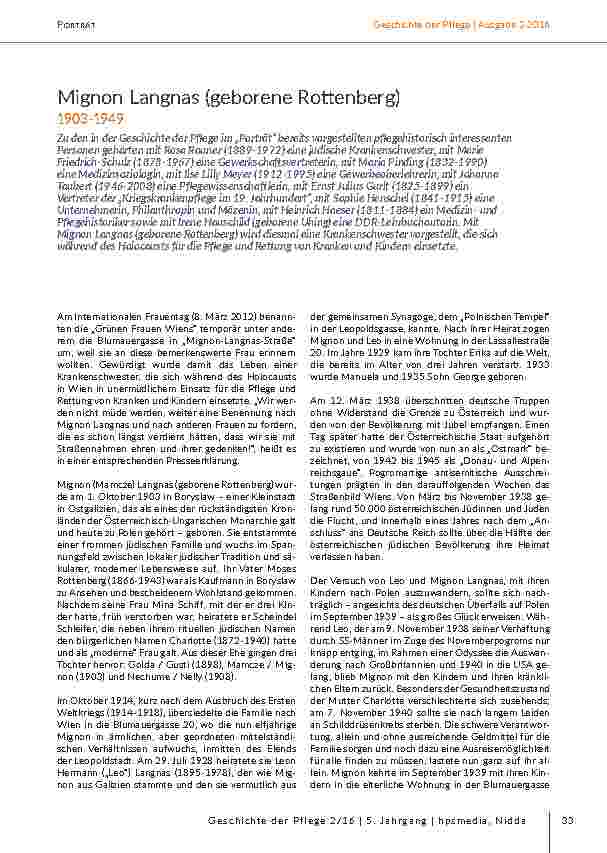 Portrait: Mignon Langnas (geborene Rottenberg)