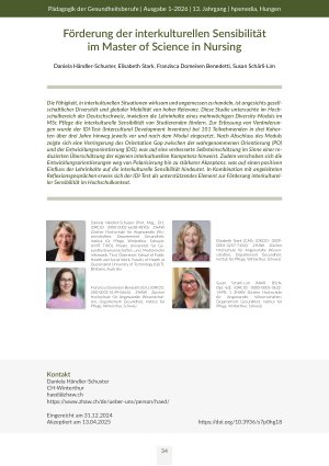 Förderung der interkulturellen Sensibilität im Master of Science in Nursing