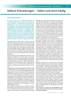 Seltene Erkrankungen – Selten und doch häufig