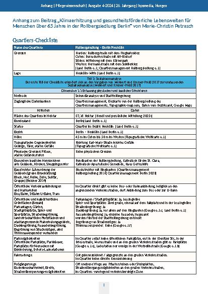 Anhang zum Beitrag „Klimaerhitzung und gesundheitsförderliche Lebenswelten für Menschen über 65 Jahre in der Rollbergsiedlung Berlin"