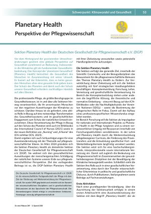 Planetary Health Perspektive der Pflegewissenschaft