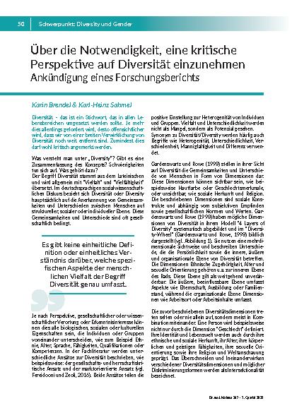 Über die Notwendigkeit, eine kritische Perspektive auf Diversität einzunehmen. Ankündigung eines Forschungsberichts