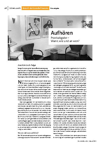 Aufhören Praxisabgabe – Wann, wie und an wen?