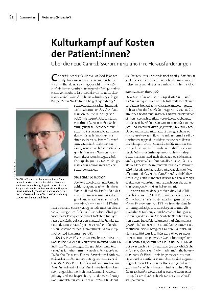 Kulturkampf auf Kosten der Patient:innen?