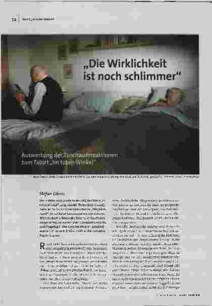 „Die Wirklichkeit ist noch schlimmer" – Auswertung der Zuschauerreaktionen zum Tatort "Im toten Winkel"