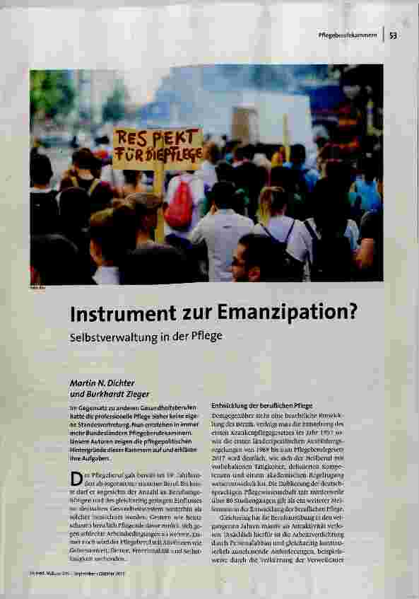 Instrument zur Emanzipation? Selbstverwaltung in der Pflege