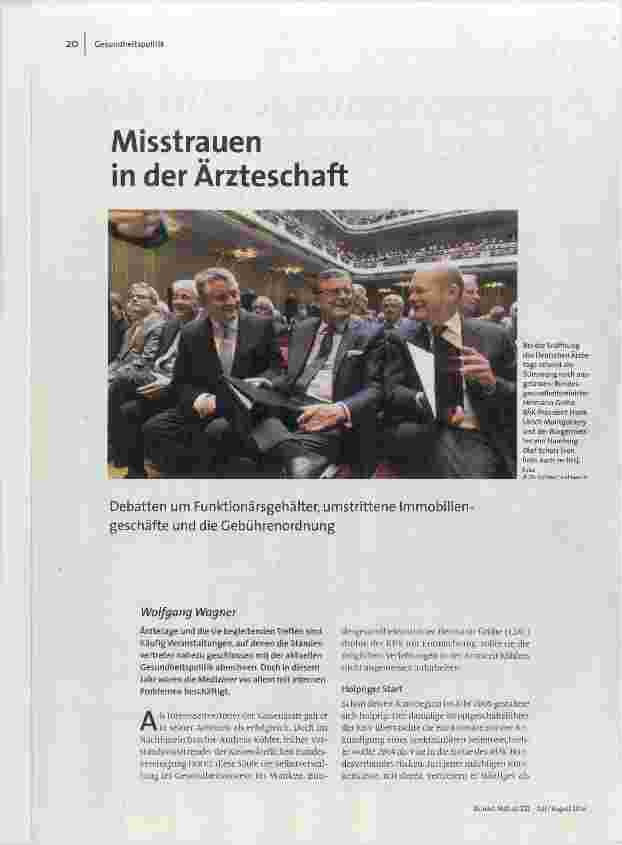 Misstrauen in der Ärzteschaft