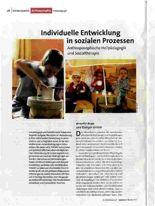 Individuelle Entwicklung in sozialen Prozessen