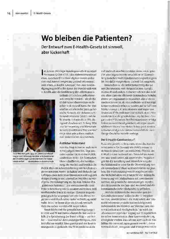 Wo bleiben die Patienten?