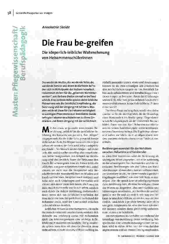 Die Frau be-greifen