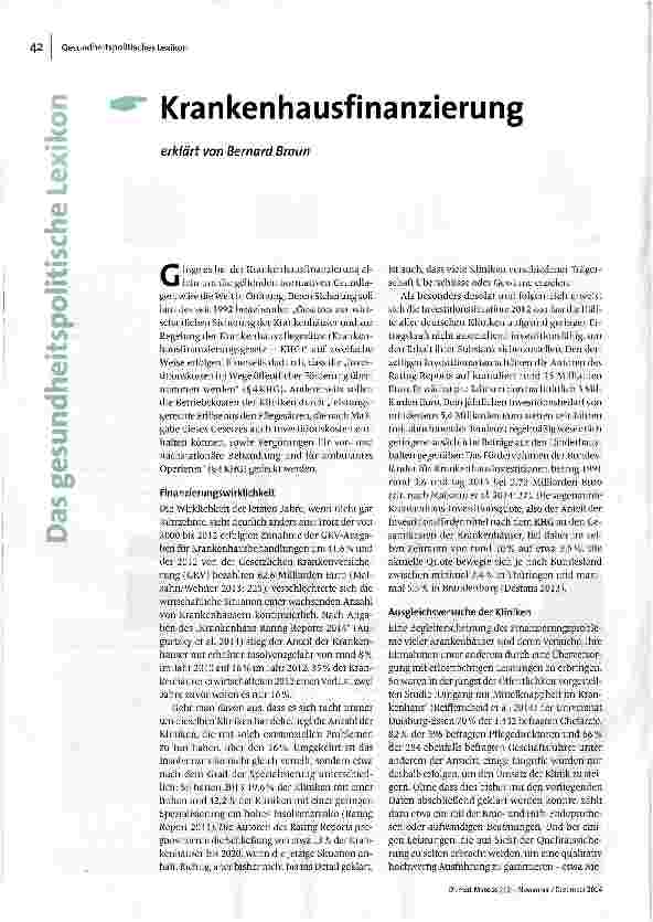 Krankenhausfinanzierung