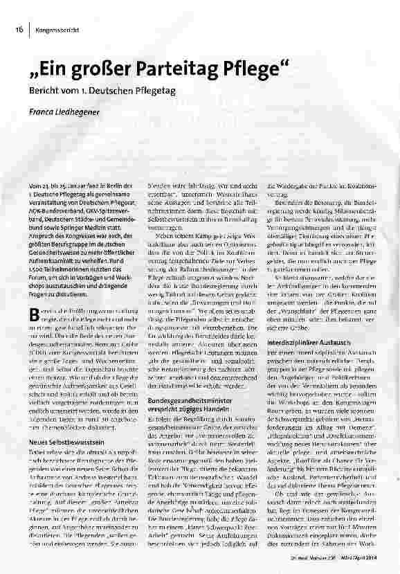 Ein großer Parteitag Pflege