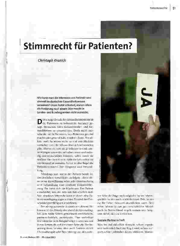 Stimmrecht für Patienten?