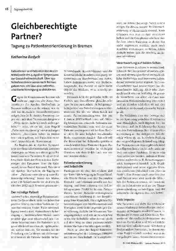 Gleichberechtigte Partner?