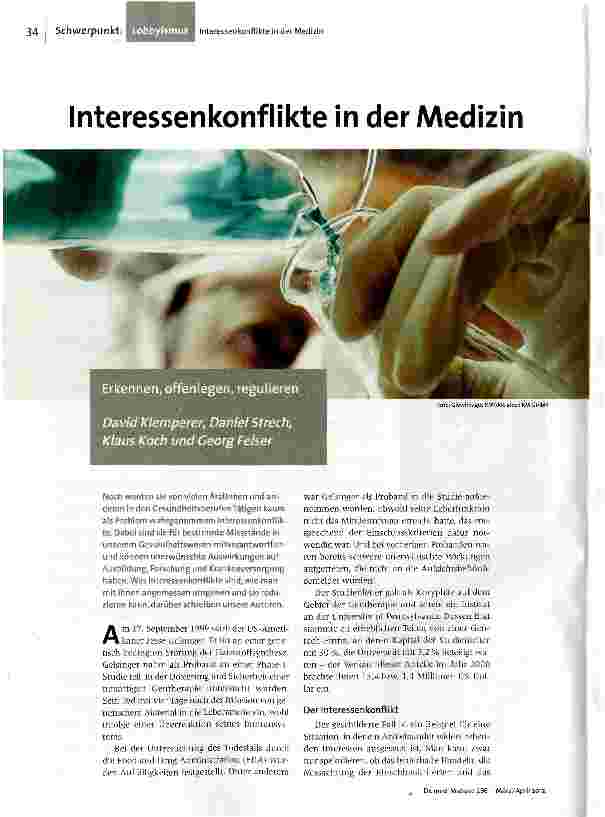 Interessenkonflikte in der Medizin