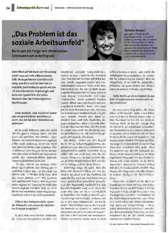 Das Problem ist das soziale Arbeitsumfeld