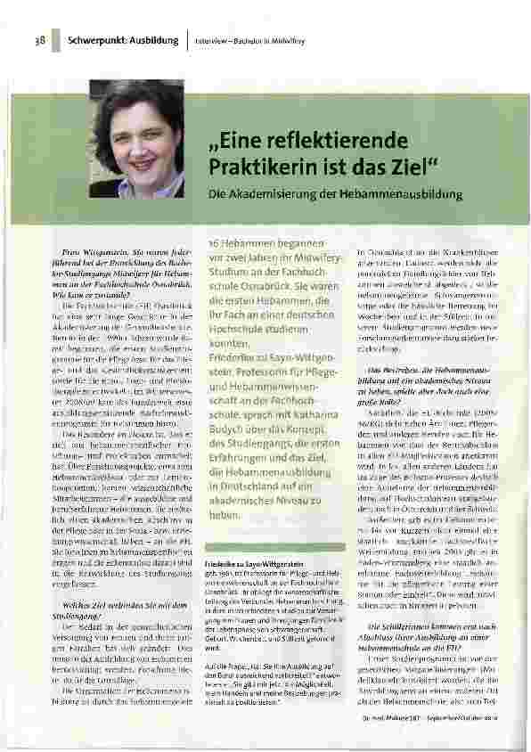 „Eine reflektierende Praktikerin ist das Ziel