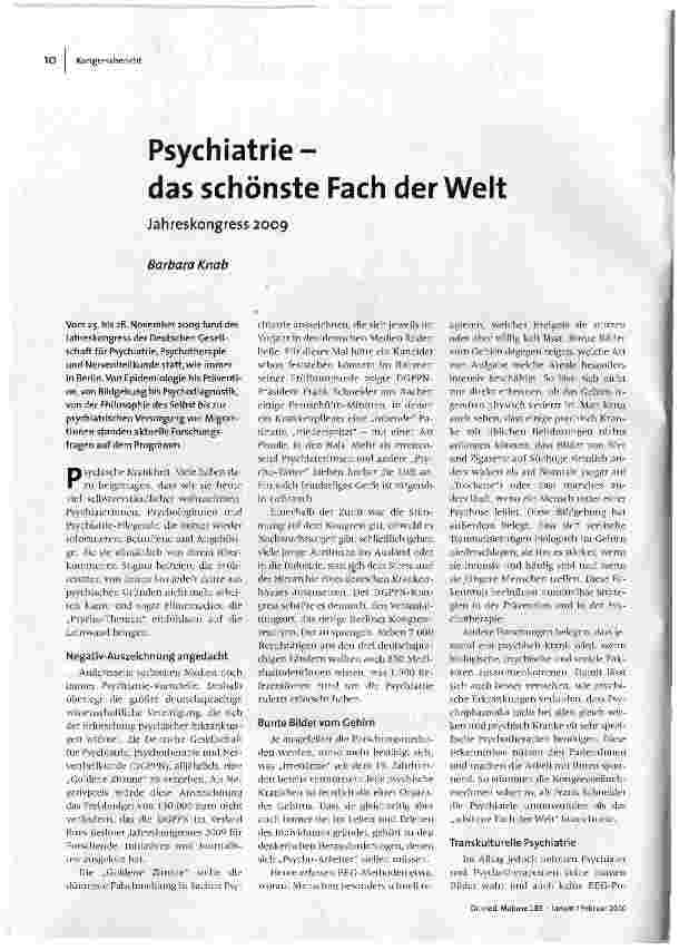 Psychiatrie-das schönste Fach der Welt