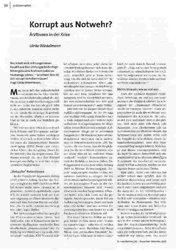 Korrupt aus Notwehr?