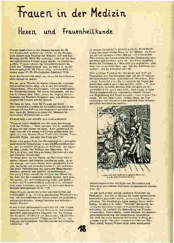 Frauen in der MedizinHexen und Frauenheilkunde