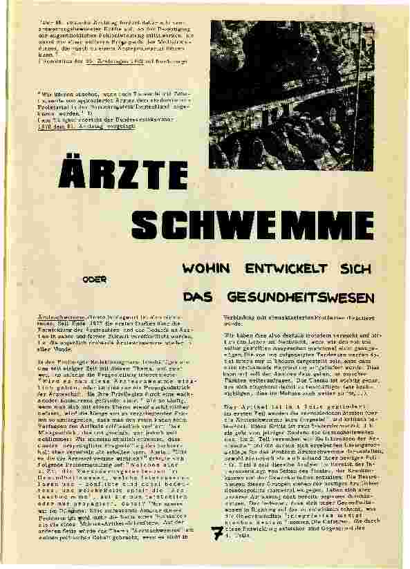 Ärzteschwemme oder wohin entwickelt sich das Gesundheitswesen