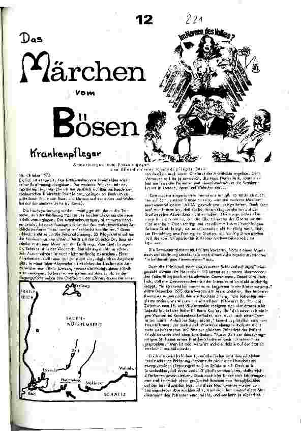 Das Märchen vom Bösen KrankenpflegerAnmerkungen zum Prozess gegen den Rheinfeldener Krankenpfleger BöseAnmerkungen zum Prozeß den