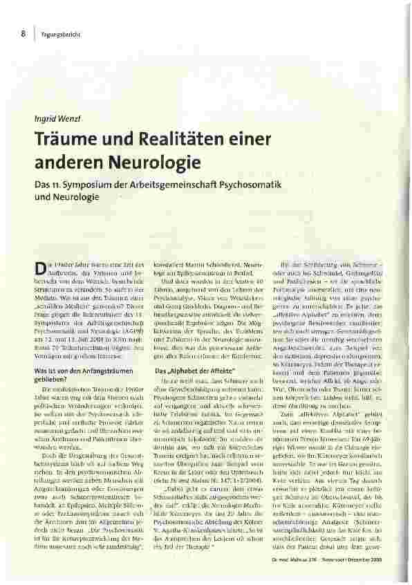 Träume und Realitäten einer anderen Neurologie