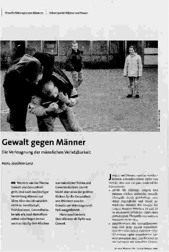 Gewalt gegen MännerDie Verleugnung der männlichen Verletzbarkeit