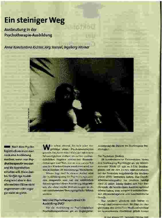 Ein steiniger Weg. Ausbeutung in der Psychotherapie-Ausbildung