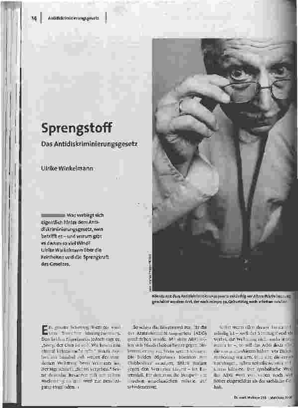 Sprengstoff. Das Antidiskriminierungsgesetz