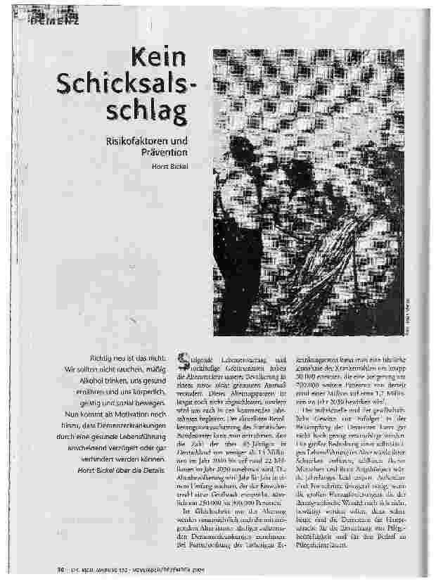 Kein Schicksalsschlag. Risikofaktoren und Prävention