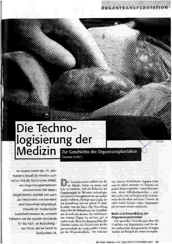Die Technologisierung der Medizin