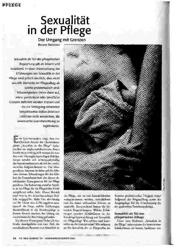 Sexualität in der Pflege Der Umgang mit Grenzen