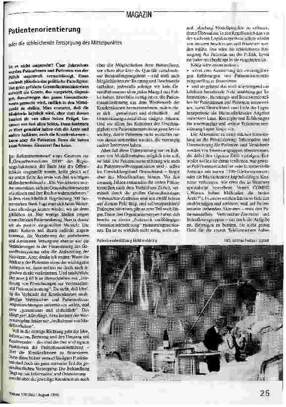 Patientenorientierung oder die schleichende Entsorgung des Mittelpunktes