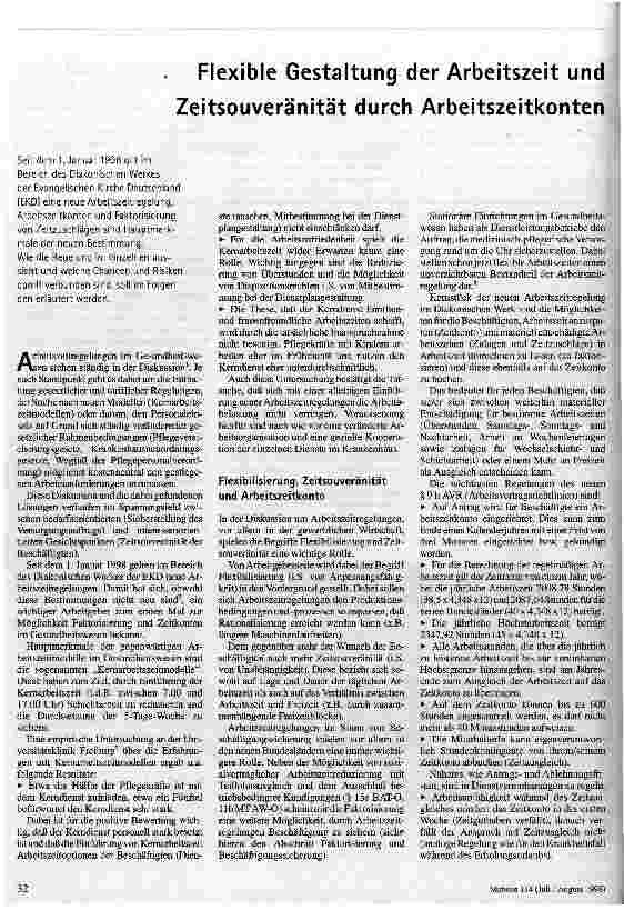 Flexible Gestaltung der Arbeitszeit und Zeitsouveränität durch Arbeitszeitkonten