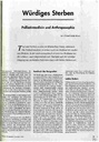Würdiges Sterben Palliativmedizin und Anthroposophie